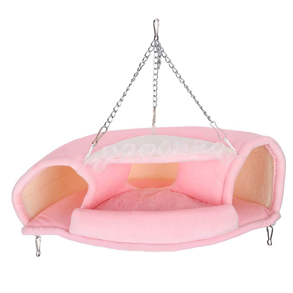 HEEPDD Pet Tunnel Bed, Small Animals Hanging Tunnel Nest Winter Warm Hammock House Cage Accessories for Hamster Hedgehog Gerbil Rat(S)