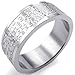 KONOV Mens Womens Stainless Steel Ring, English Lord's Prayer Cross 8mm Band, Size 11