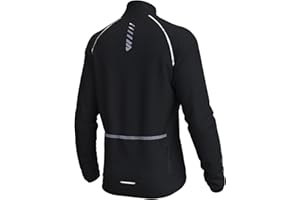 Wulibike Cycling Jackets for Men, Reflective Running Jacket Men Winter Cold Weather Cycling Clothing Full Zip with Pockets
