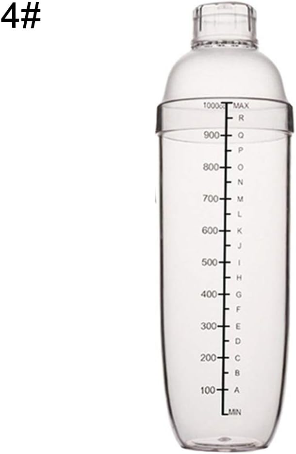856store Transparent Cocktail Shaker Plastic Bar Tools Wine Drink Juice Milk Tea Mixer Jigger 1000ml