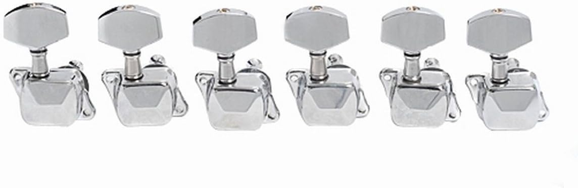 Electric Guitar 6-in-line Semi Sealed Tuning Pegs Machine Tuner Strat Chrome