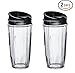 Nutri Ninja 24 oz. Tritan Cups with Sip & Seal Lids by NutriGear. Compatible with BL480, BL490, BL640, & BL680 Auto IQ Series Blenders (Pack of 2)