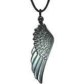 Justinstones Natural Gemstone Carved Angel Wing Reiki Chakra Pendant Necklace 22 Inch