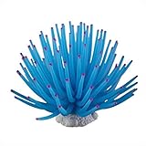 Ray-JrMALL Soft Artificial Sea Urchin Ball Fake Coral Aquarium Ornament Blue