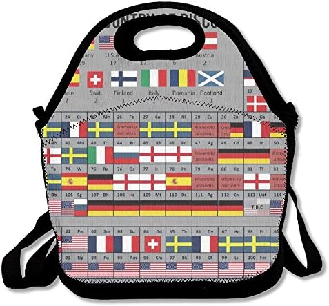 CUAJHa Periodic Table Boiling Point Wold Of Flag Lunch Tote Bag Bags Awesome Lunch Handbag Lunchbox Box For School Work Outdoor