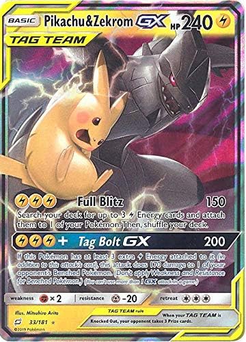 Pikachu & Zekrom GX - 33/181 - Ultra Rare