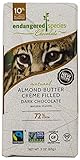 Endangered Species Ocelot, Almond Butter Crème Filled Dark Chocolate, 3 Ounce (Pack of 12)