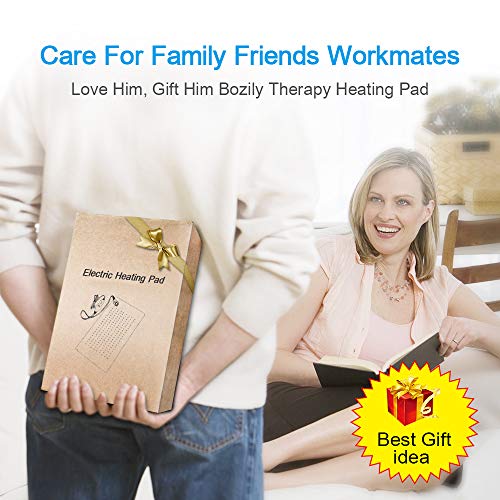 Bozily Heating Pad, Electric Heating Pads for Back Pain, FDA/UL Pain Relief Heat Pad for Cramps Neck and Shoulders, 3 Heat Settings 2 Hours Auto-Off,Dry/Moist Mode for Muscle Soreness,Machine Washable - Thumbnail 6