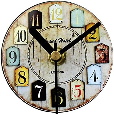 MCC Magnetic refrigerator stickers sticky wall clock - Countryside wood color - Powerful magnets and special materials - 8.5cm , old