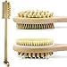 Bath Blossom Bath Body Brush Natural Bristles - Exfoliating Body Brush - Effective for Wet and Dry Body Brushing - Long Handle Shower Back Scrubber Brush - Suitable for Men and Women