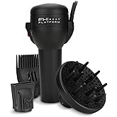FHI Heat Platform Blow Out Handle-Less Negative Ion Hair Dryer — Lightweight Blow Dryer w/ HydraHeat for Frizz-Free Styles — Hairdryer with Diffuser Attachment, Nozzle, Comb — Handleless Hair Dryer