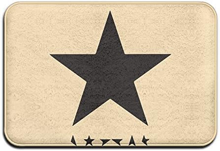 Men's Classic Graphical RIP David Bowie Blackstar Tribute Tshirt White M Anti-slip Floor Mat Rug