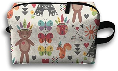Unique Design Kids Woodland Animal Receive Bag Hand Cosmetic Bag Makeup Bag Sewing Kit Medicine Bag 600D Plain Oxford Cloth Length 25.5 Width 12.5 Height 16cm.