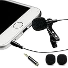 Professional #1 Best Lavalier Lapel Microphone Omnidirectional Condenser Mic for Apple IPhone Android & Windows Smartphones,Youtube,Interview,Studio,Video Recording,Noise Cancelling Mic