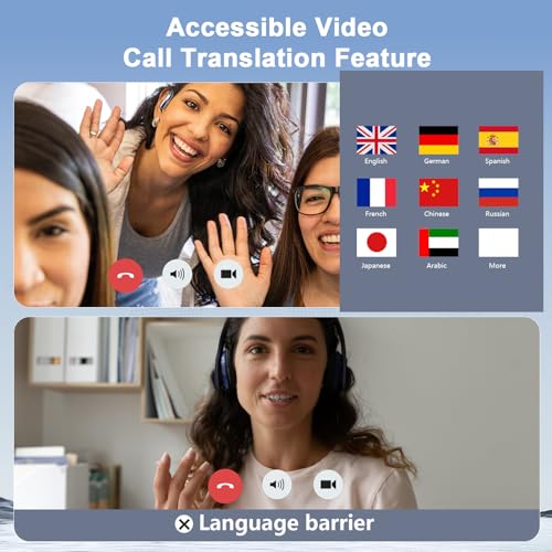 AI Translation Earbuds Real Time, Translator Headphones 164 Languages & Accents, Audifonos Traductores Inglés Español, Bluetooth5.4Device for Travel Business Learning Compatible with iOS and Android ﻿