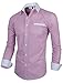 TAM WARE Mens Classic Vertical Striped Fake Pocket Longsleeve Shirt TWCMS01-RED-US S