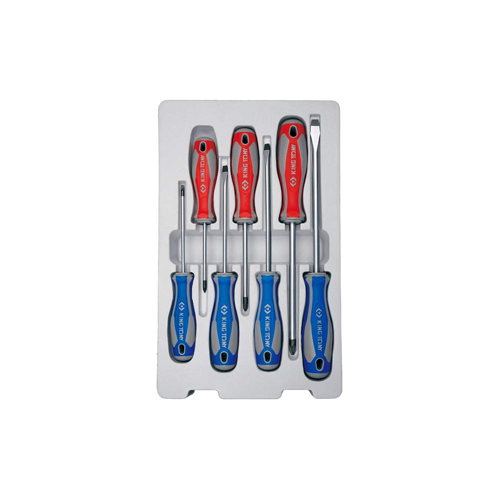 king tony 30127MR Screwdriver Set Slotted and Pozi ®, Set of 7