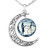 Jack Skellington Necklace Pendant Gift, Jack and Sally Nightmare Before Christmas (Blue)
