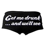 Hot Leathers Get Me Drunk Ladies Boy Shorts (Black, X-Large)