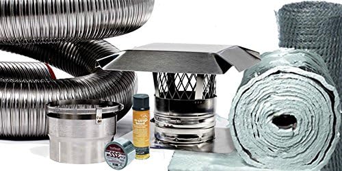 FireFlex Smooth Wall Basic Chimney Liner Insert Kit 6 Inch x 15 Foot with Insulation Kit