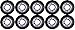 Choice Inline Wheels, Black/Silver, 76 mm x 8