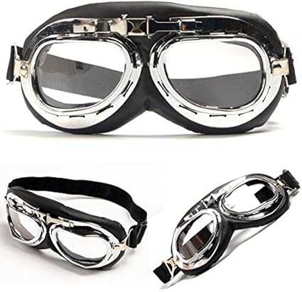 vintage motorcycle goggles over glasses
