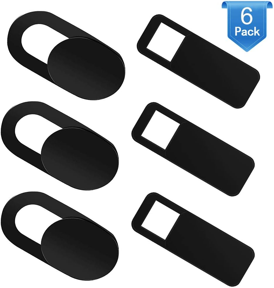AviBrex Webcam Cover, Laptop Camera Cover 6-Pack Ultra Thin Design Camera Cover Fits Laptop Computer iMac MacBook iPad Echo Spot Smartphones,Strong Adhesive Protect Privacy& Security(3Oval&3Square)