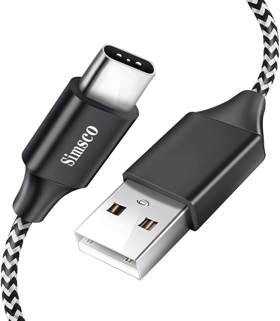 AIPAC Unbreakable Nylon Braided Fast Charging C Type Cable and Type C Charging Cable for OnePlus,MI,VIVO,Oppo,Samsung,Huawei 1 Meter (Black & White)