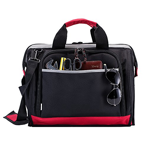 Tool Bag Organizer, 25 Pockets 16-inch Wide Mouth Rugged Tools Storage Bag for Electrician, Contractor, Plumber, Cable Repairman