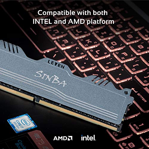 LEVEN SINBA 32GB KIT (2x16GB) DDR4-3000MHz PC4-24000 288-Pin U-DIMM CL16 XMP2.0 Overclocking Gaming RAM Desktop Memory Module- Gray (JROC4U3000172408G-16Mx2)