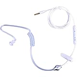 Greyghost Single Earbud, Anti-Radiation FBI Earpiece Mono Clear Earphone, 3.5mm Monaural Hollow Air Tube Wired Headphone, EMF