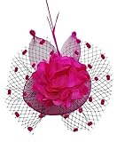 Coolwife Womens Fascinator Veil Flower Cocktail Tea Party Headwear