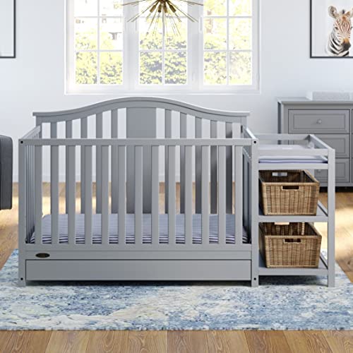 Graco Solano 5in1 Convertible Crib and Changer with Drawer (Pebble