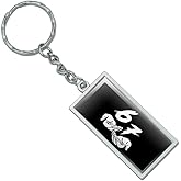 GRAPHICS & MORE 6-7 Meme Rectangle Keychain in Chrome Plated Metal