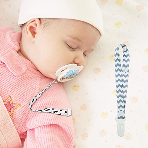 Woolf's House Baby Girs Boys Pacifier Chain Clip Holder Nursing Teether Dummy Soother Nipple Leash Strap (Ripple)