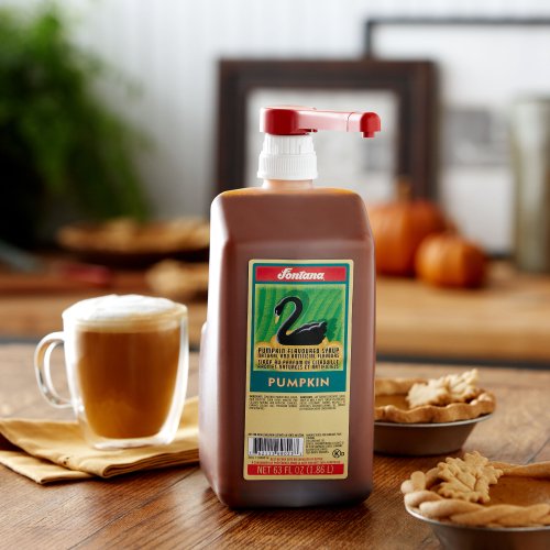 Fontana 63oz. Pumpkin Sauce Flavored Syrup for Pumpkin Latte with Pump