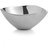 nambe Mini Tri-Corner Dip Bowl | Chilled Serving Dish for Dip, Hummus, Dressing, Salsa, Guacamole | Prep-Ahead- Oven and Freezer Safe | 4.5-Inch | Made of Metal Alloy (Silver)