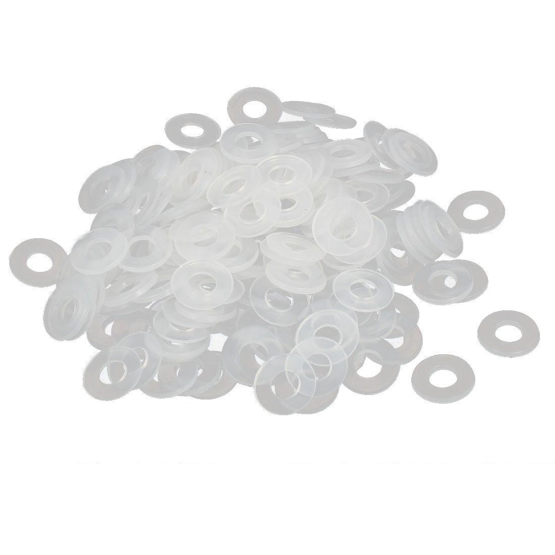 sourcingmap Plastic Flat Washers 11mm OD 5mm ID 1mm Thickness Sealing Gasket for Faucet Pipe Water Hose, White, Pack of 200