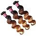 Julia Highlight Ombre FB30 Colored Body Wave Human Hair Weave 1 Bundle,10A Brazilian 100% Remy Honey Blonde Human Hair Weft Extensions Brown Balayage Color