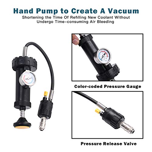 Goplus 18pcs Universal Radiator Pressure Tester, Pump Type Cooling System Kit for Universal Vehicles