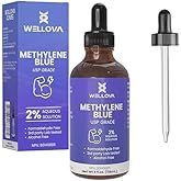 WELLOVA - 2% High Concentrate Methylene Blue 120ml Solution - Ultra High Purity - USP Pharmaceutical Grade - Health Canada Ap
