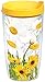 Tervis White Daisies Tumbler with Wrap and Yellow Lid 16oz, Clear