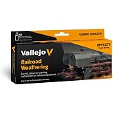 Vallejo - Game Color Railroad Weathering Set | Set for Modeling Acrylic Paints | 8 Bottles x 18 ml (0.60 fl.oz.)