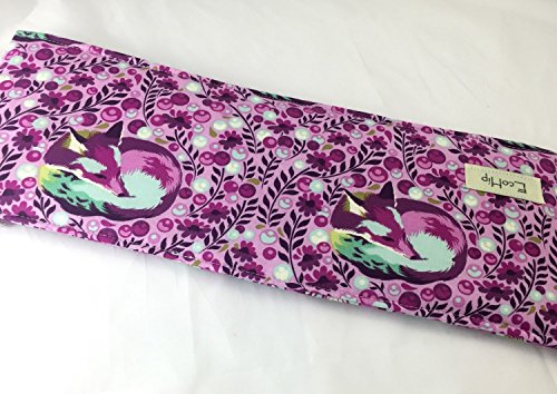 Curling Iron Holder Cover or Flat Iron Case - Tula Pink Chipper Fox Nap in Raspberry - Thumbnail 2