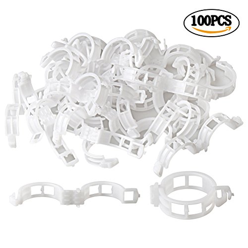 Color Scissor 100 Pcs Plant Support Clips, White Tomato Trellis Clips for Garden Vegetables Vine to Grow Upright and Makes Plants Healthier