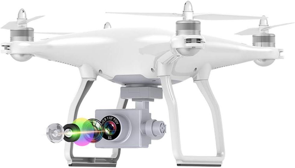 4K Drone, GPS Aerial Camera Four-Axis Aircraft HD Map Intelligent Subsequent Positioning Return, 5G Wifi FPV 2-Axis Brushless Motor Self-Stabilizing PTZ Dron