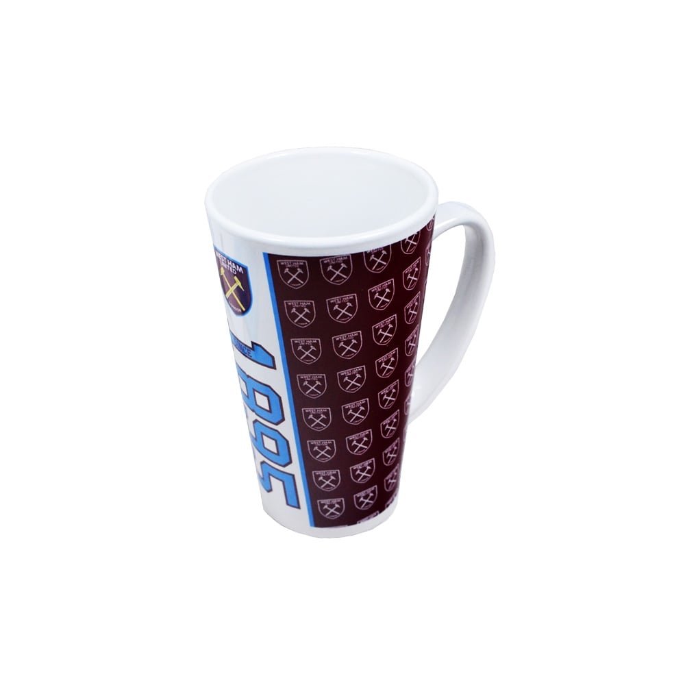 FOCO West Ham United F.C. Latte Mug Official Merchandise - Ceramic Mug - 1 Count (Pack of 1) - Claret and Blue - Reusable - Premier League