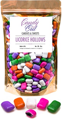 CandyOut Hollows Licorice Candy 2 Pounds in Sealed Reusable CandyOut Stand up Bag