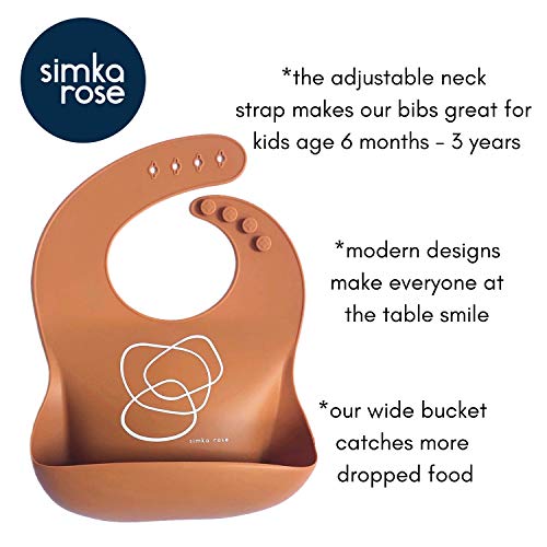 Simka Rose Set of Silicone Baby Bibs for Babies and Toddlers Unisex