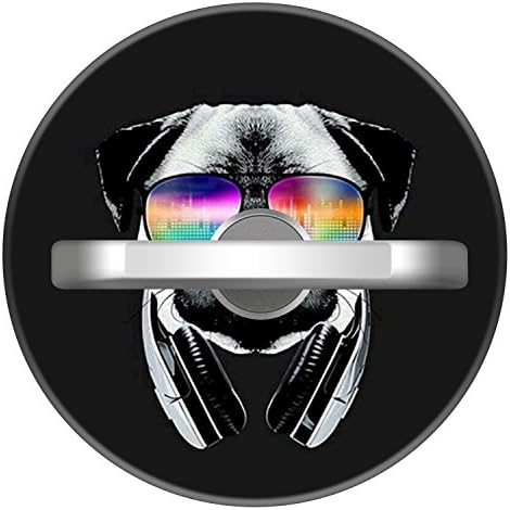 Universal Phone Ring Mount, Customized Ring Holder Kickstand Ring Mount Reusable Smartphone Grip for iPhone Samgsung Galaxy Ipad Sony LG Google and Other Tablets - Cool Pug Hisper Dog DJ